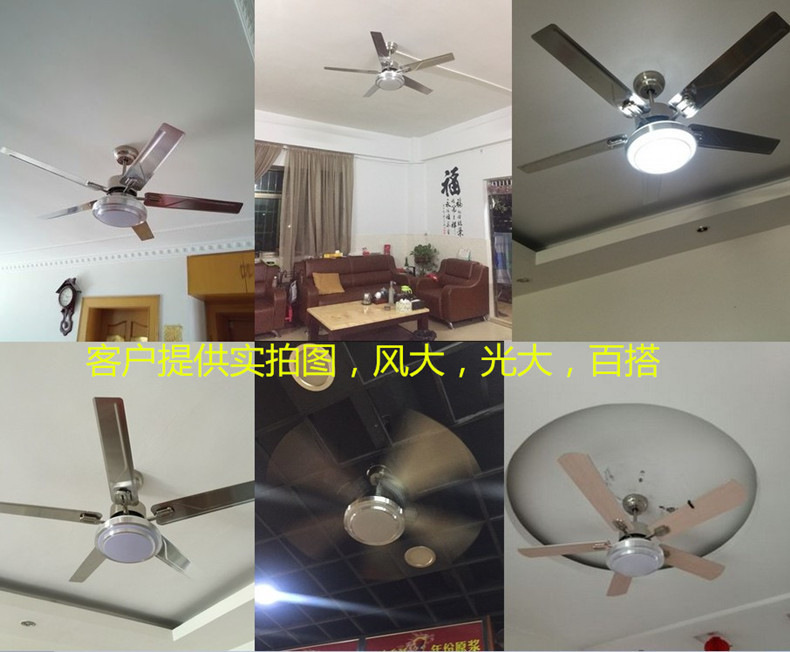 简约耐用风扇灯客厅宾馆餐厅吊扇灯办公室不锈钢吊扇灯灯具 图片色 52