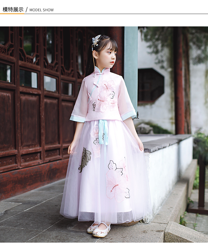 女童中国风古风汉服襦裙儿童唐装连衣裙小女孩仙女古装童装夏儿童小