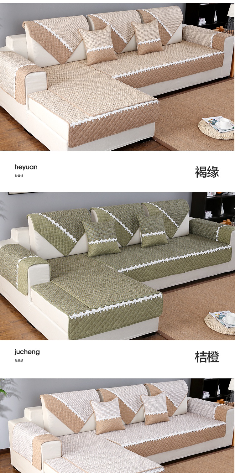 【商匠家纺】欧式沙发垫布艺四季通用亚麻123组合沙发套全包万能套罩