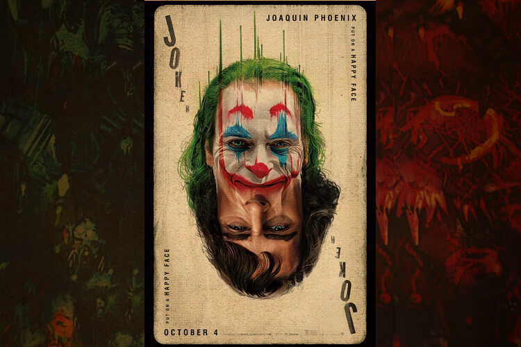 杰昆菲尼克斯joker小丑海报电影壁纸墙贴装饰画照片画