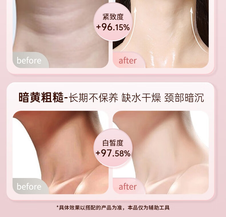 妮丽雅颈膜固定带兔子款颈部面膜固定带淡化颈纹凝胶颈贴护理提拉敷脖子 颈膜兔子款粉色+面膜贴100张