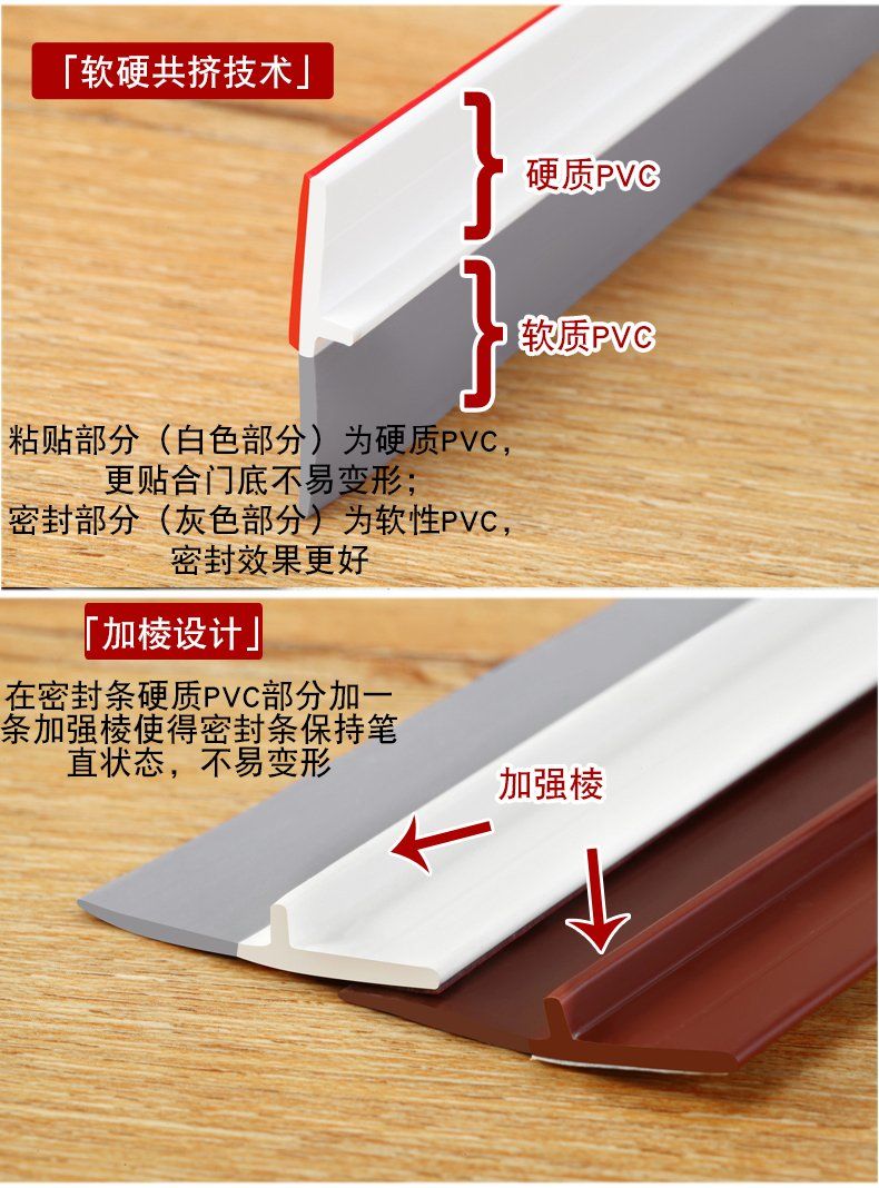 门底密封条 木门缝密封条 自粘型房门防风尘隔音条防水条门窗密封