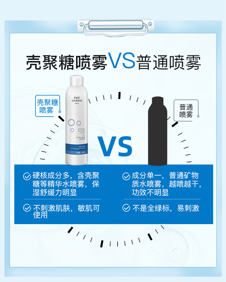 伊肤泉壳聚糖喷雾 敏感肌舒缓 补水保湿爽肤水 3瓶装（100ml*3）