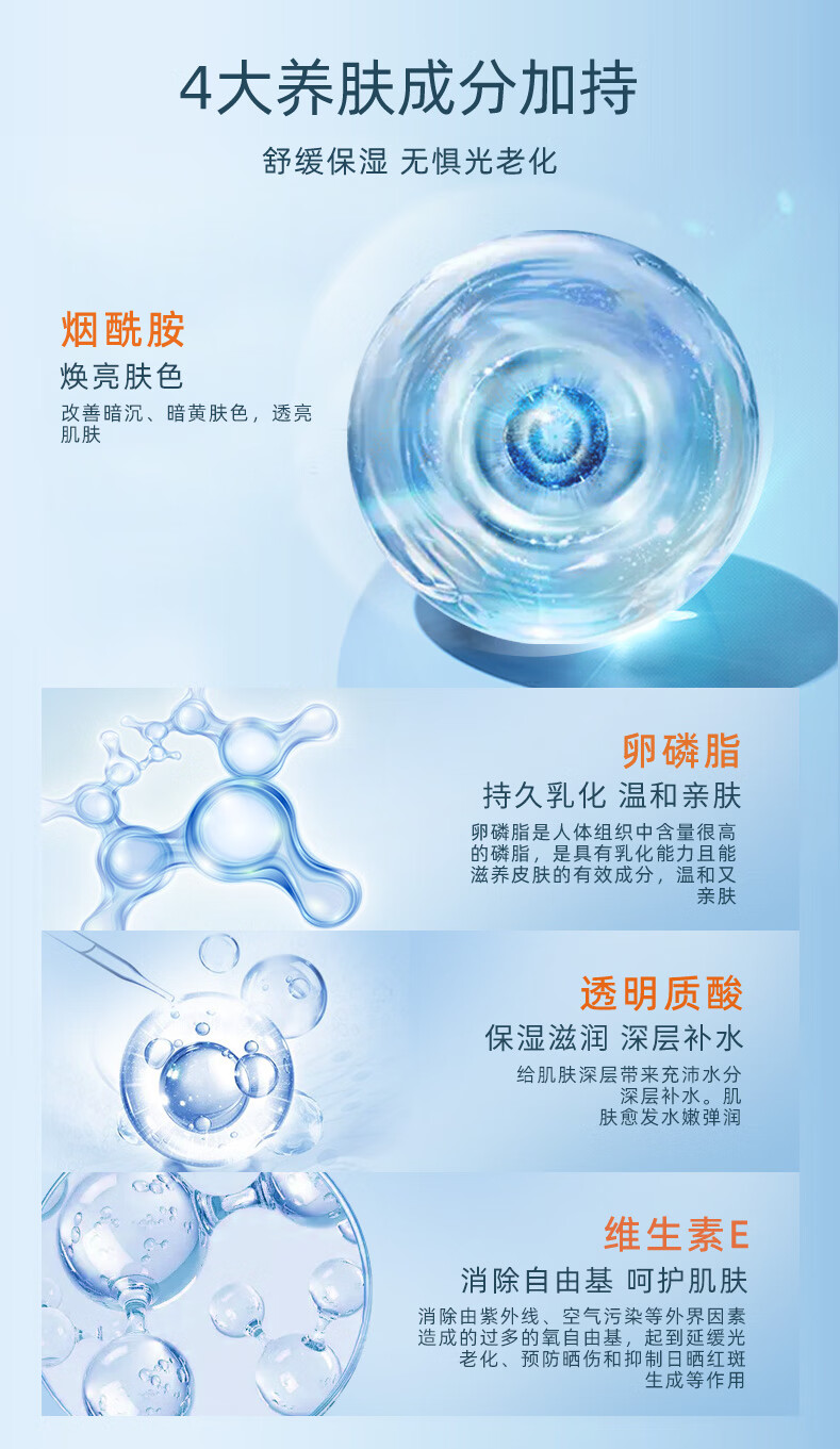 FV 冰肌隔离防晒精华乳隔离防晒二合一保湿男女学生党军训面部防晒 防晒霜2盒