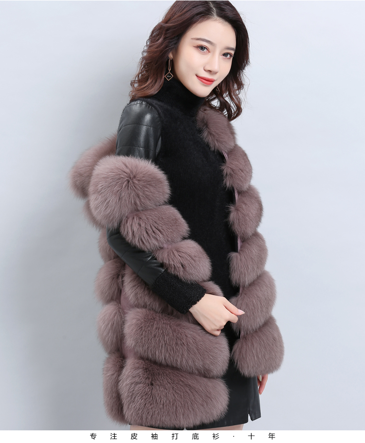 皮袖打底衫女冬配皮草马甲修身紧身高领内搭袖子毛衣加绒加厚袖子女