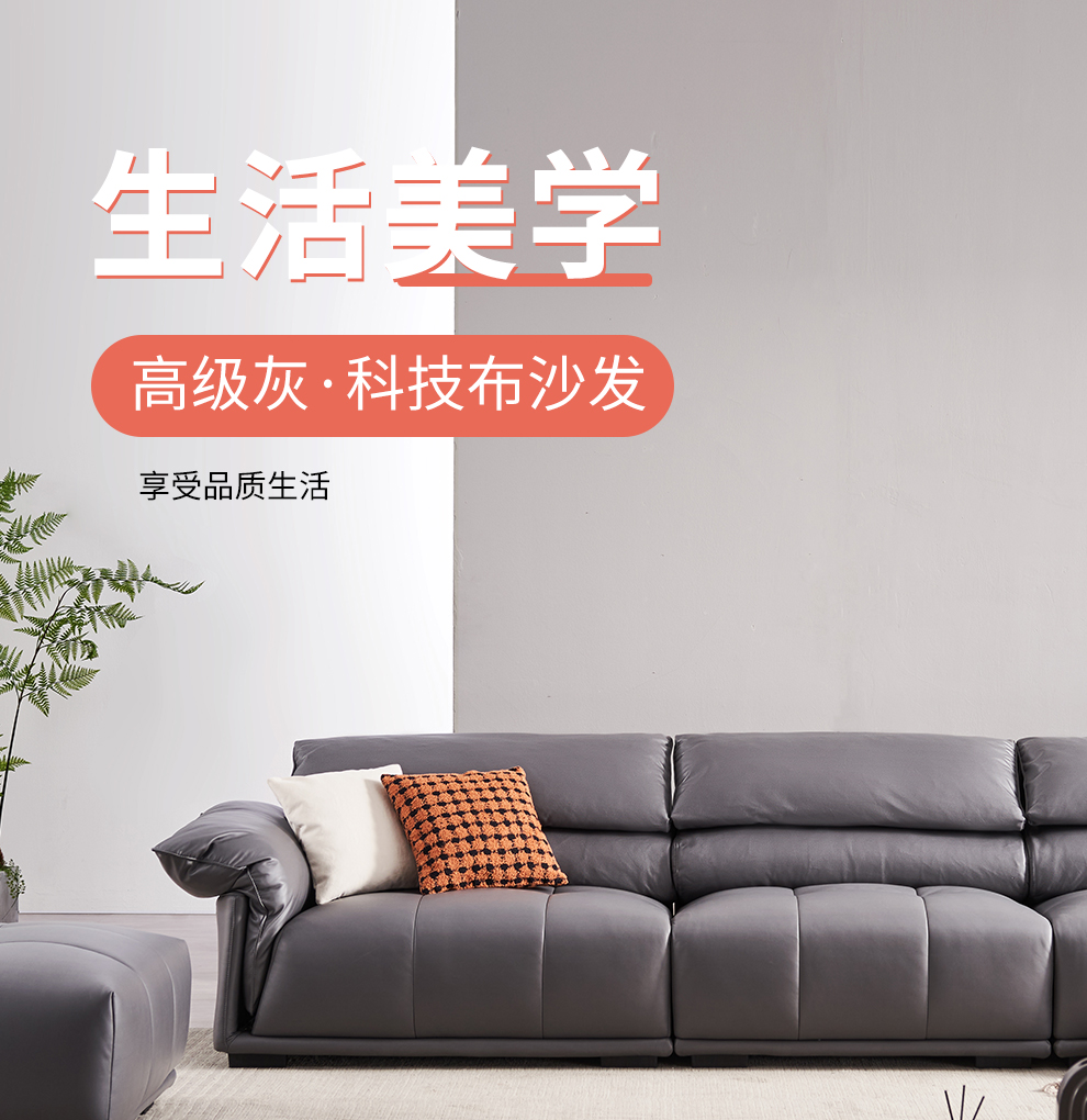 穗宝布艺沙发简约现代小户型客厅家用科技布沙发 9098 左扶单位