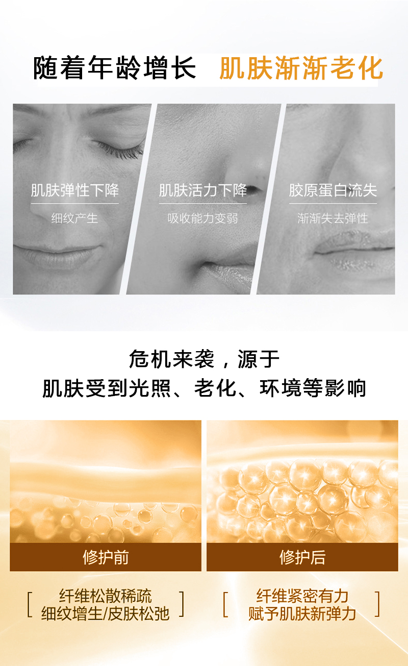 瓷雅黑绷带面霜活颜修护玻色因滋润保湿舒缓紧致淡纹晚霜 黑金焕颜面霜50g/瓶
