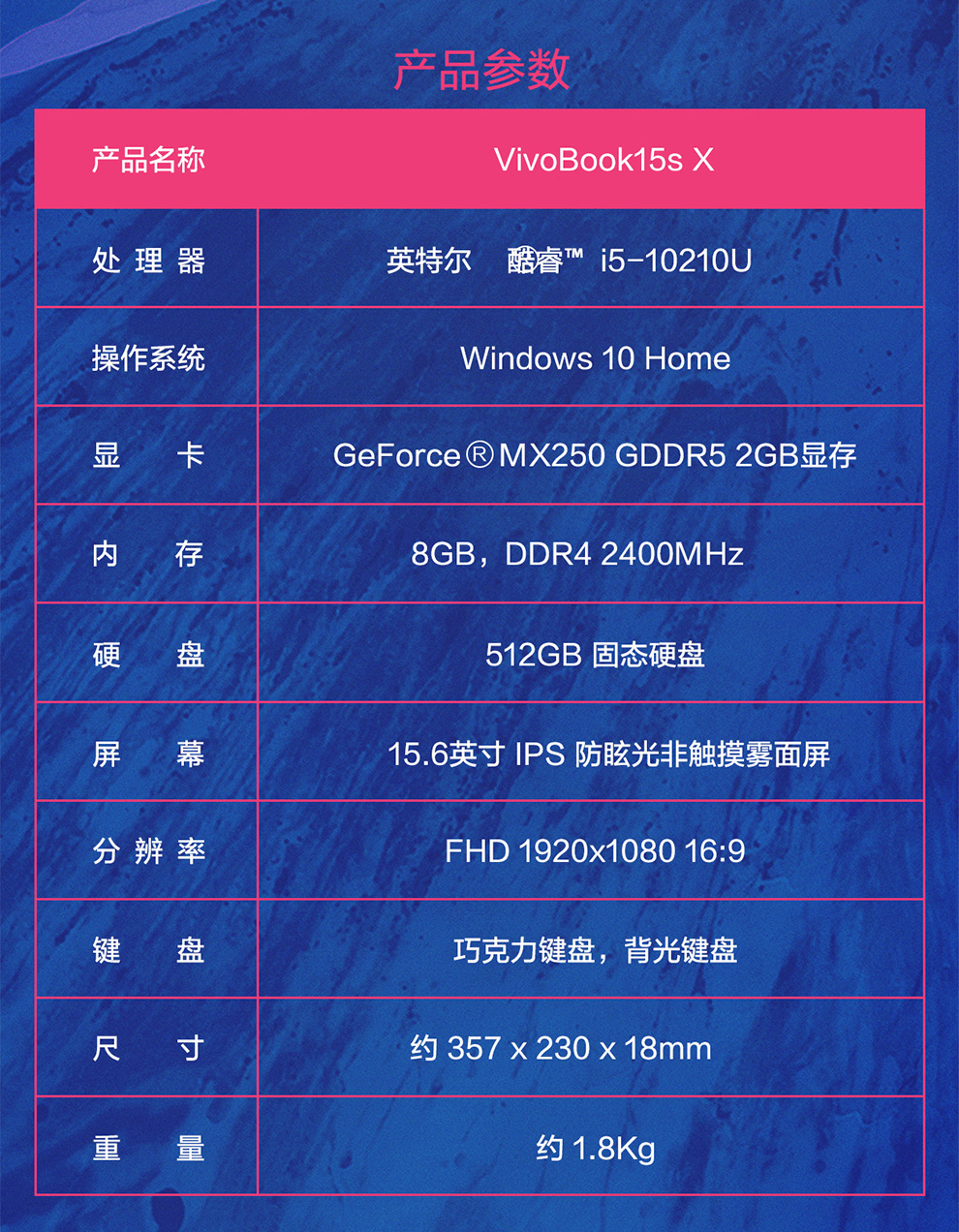 华硕vivobook15s参数,华硕vivobook15参数 asus 华硕 vivobook15s x 15.6英寸笔记本电脑
