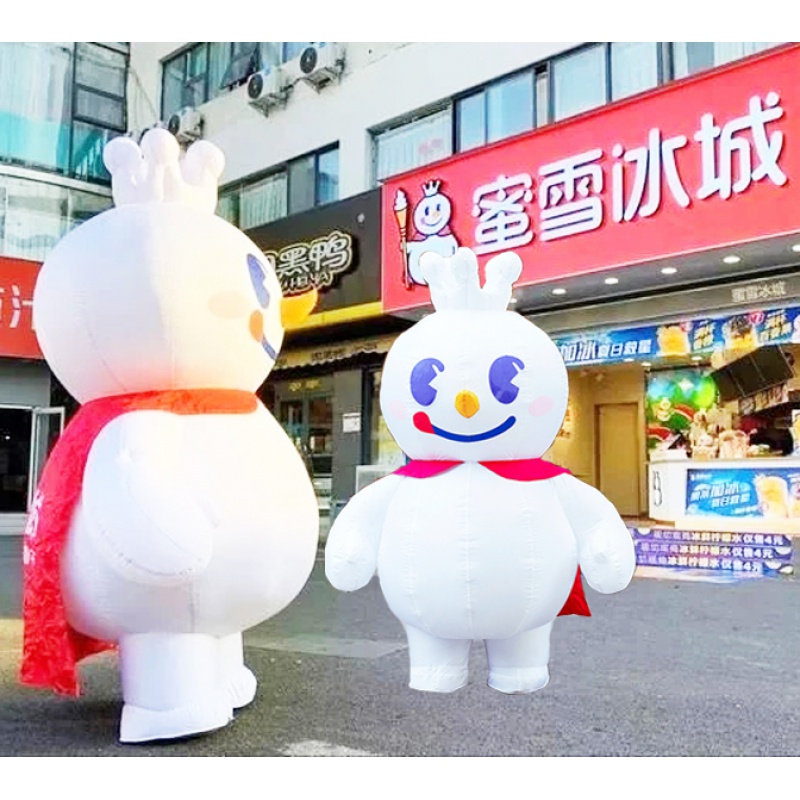 蜜雪冰城玩偶服充气雪王气模蜜雪冰城吉祥物模型走人偶卡通2米行走人