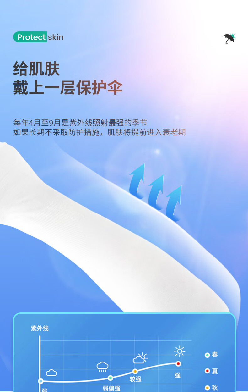 蜀泽冰丝防晒袖套夏季户外防晒冰感护袖纯色运动手套 3双（黑+白+蓝）