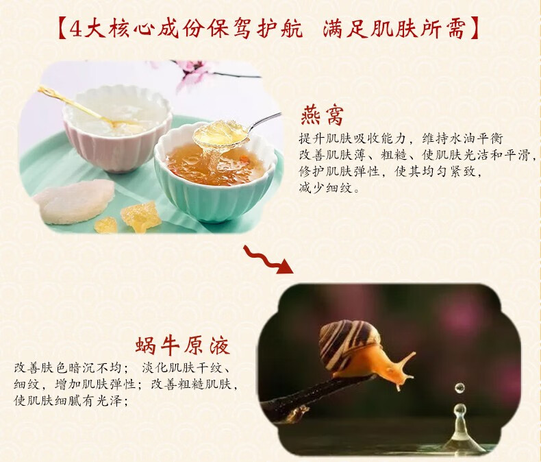 YIZHUANG SPECIAL SKIN北京同仁堂燕窝面膜蜗牛原液滋养补水保湿收缩毛孔提拉紧致面膜 3盒装（共21片）