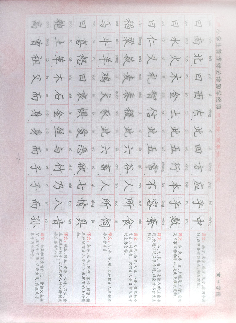 楷书当代名家 硬笔字帖 三字经 百家姓 千字文 张克江字帖拼音注释