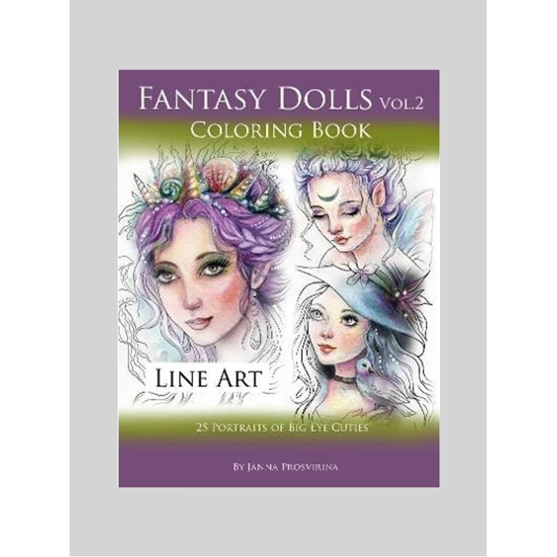 按需印刷Fantasy Dolls Vol.2 Coloring Book Line Art: 25 Portraits of Big Eye Cuties[9780244483029]