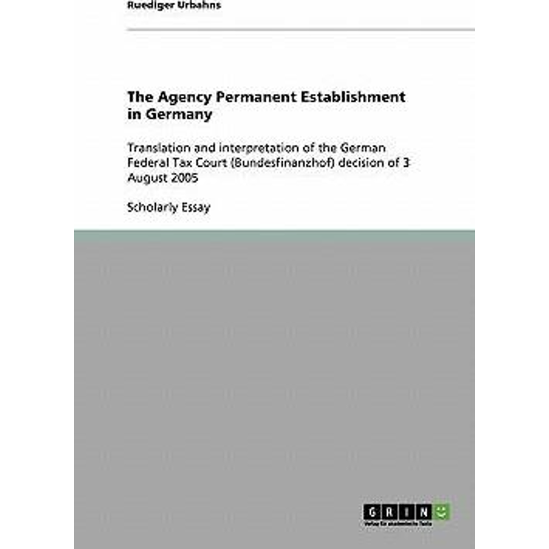 按需印刷The Agency Permanent Establishment in Germany[9783640246809]