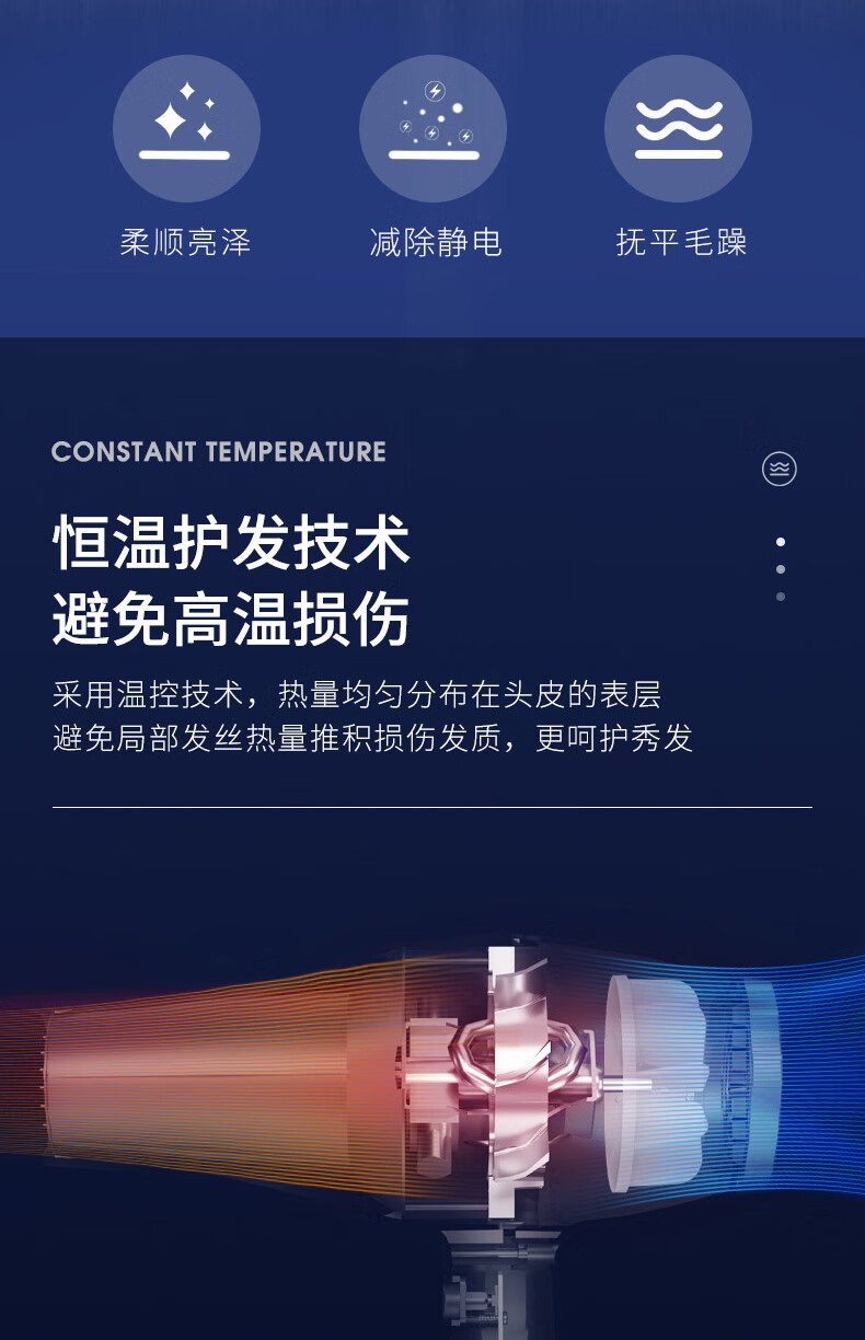 康夫电吹风机大功率家用理发店发型师发廊专用专业不伤发冷热风筒