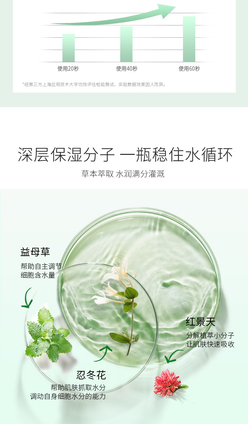百雀羚（PECHOIN）面霜 水嫩倍现保湿精华霜密集补水保湿修护细腻光滑护肤品 水嫩倍现保湿精华霜50g