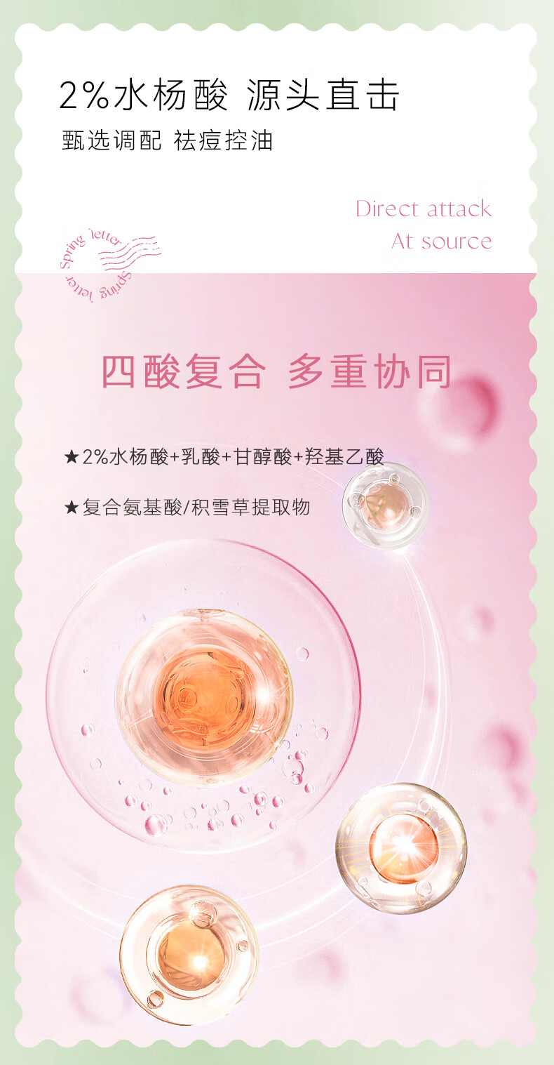 春日来信 水杨酸果酸棉片痘痘黑头闭口粉刺清洁收缩毛孔控油贴片 2%水杨酸棉片