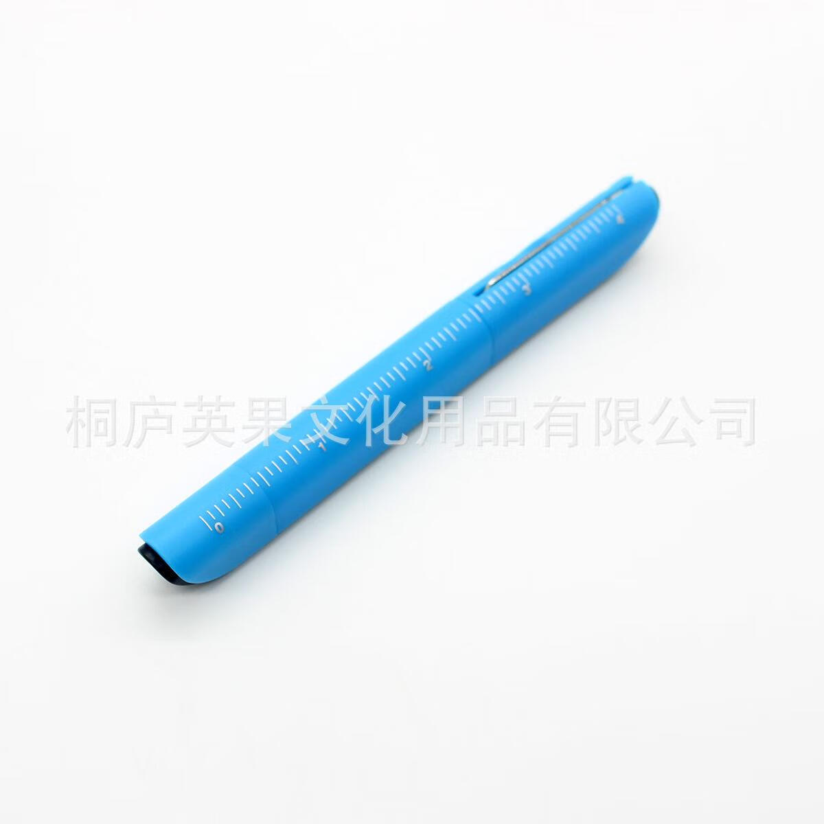 9，多功能圓珠筆便攜工具刻度尺簽字圓珠筆可印刷LOGO 黑色筆芯1.0MM 藍色