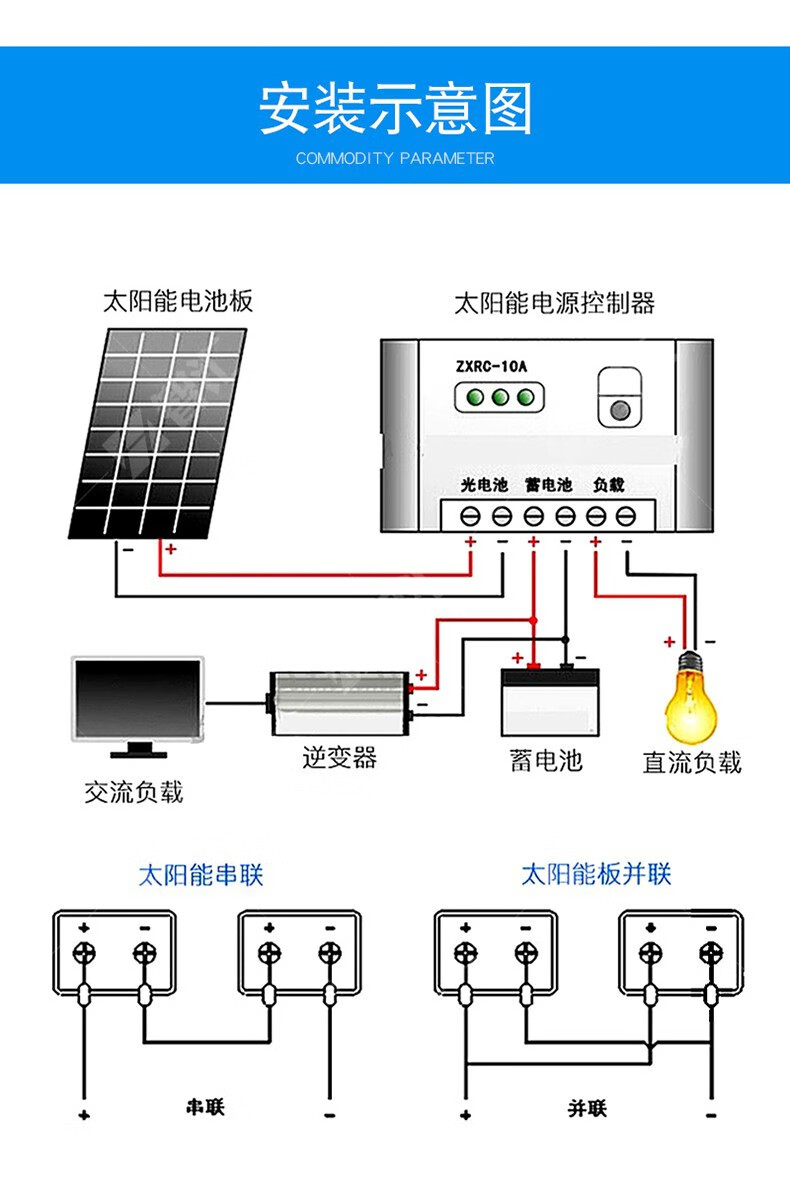 太阳能板 100w瓦单晶太阳发电板太阳能电池板发电光伏发电系统12v家用