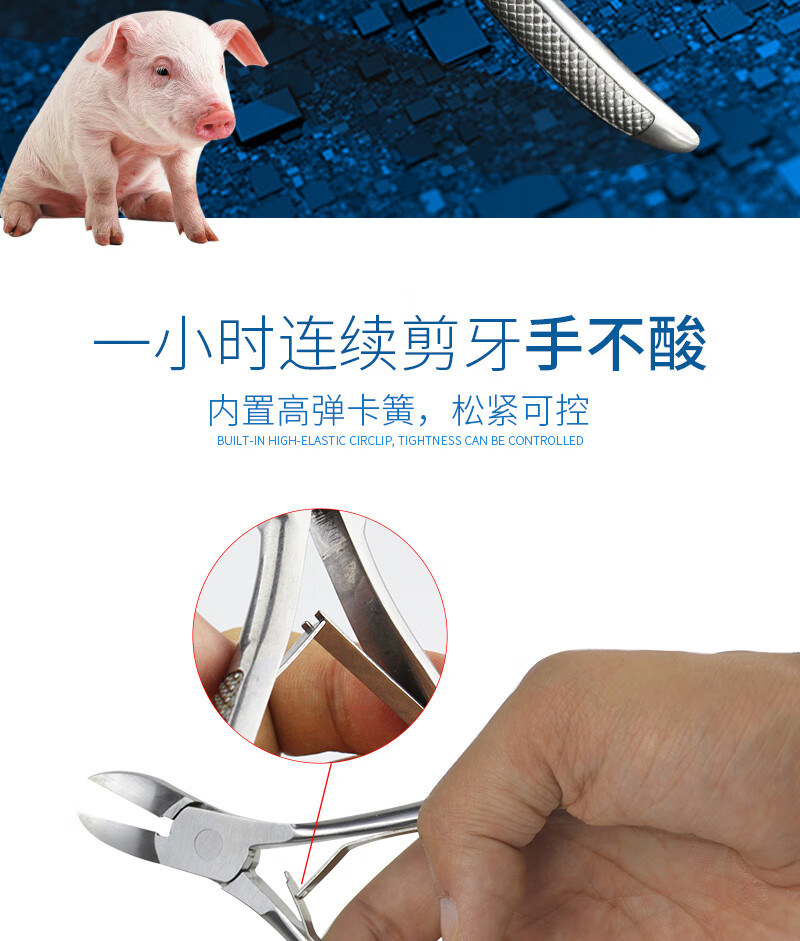 小猪剪牙钳牙齿猪用给兔子剪牙器钳子不锈钢兽用仔猪牙剪断齿尾钳12