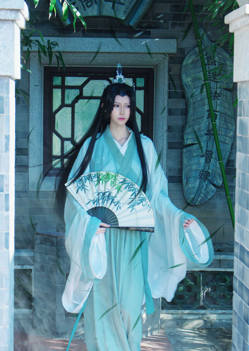 cos服汉服演出师尊人渣反派自救女学生超仙魏晋风大袖 沈清秋c服 折扇