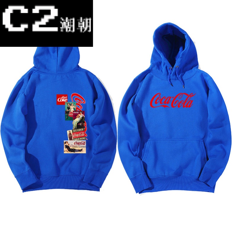 c2潮朝联名纪念卫衣连帽coca cola百事可乐衣服男女款