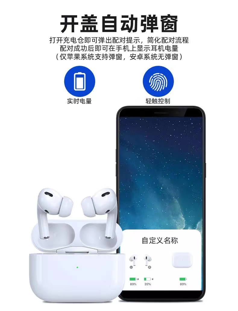 华强北无线三代蓝牙耳机airpodspro3耳机洛达1562a降噪anc入耳式airp