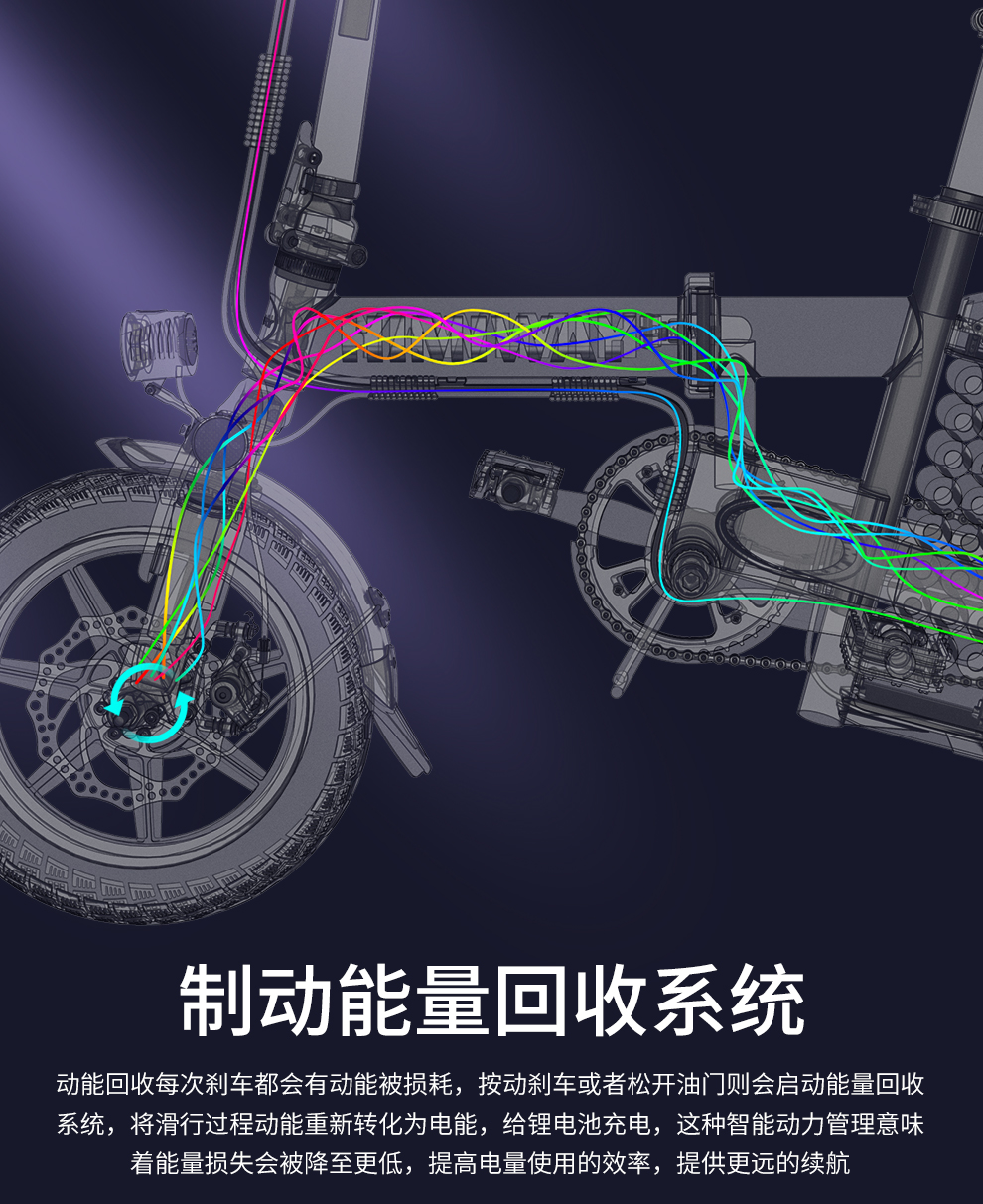 HIMIWAY嗨米 电动自行车代驾折叠电动车迷你锂电池电瓶车新国标成人小型滑板车男女单车 精英版黑色 汽车动力电芯 助力约60KM 保修3年