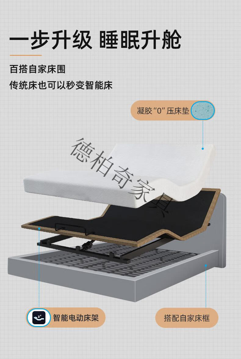 智能床全自动电动升降床垫多功能床架记忆棉双人床家用m3智能电动套床