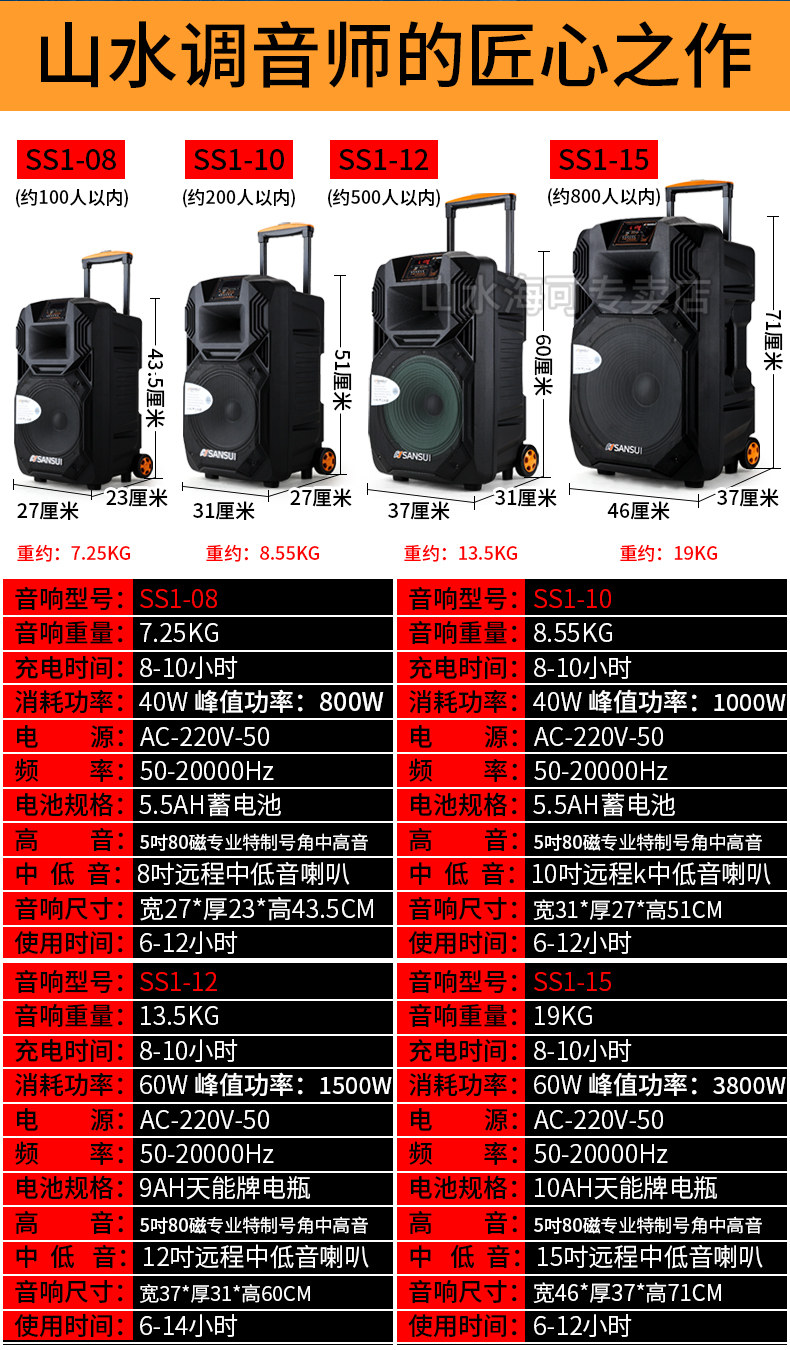 k歌消原唱直播移动家用ktv卡包音响山水a1212吋户外ktv美声演出套装