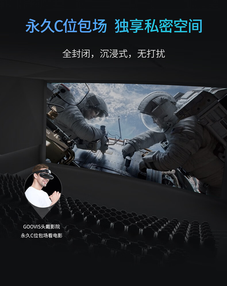酷睿视（GOOVIS） 2021款头戴影院3D vr一体机4k高清游戏智能电影眼镜 Young头显 黑色 Young标配