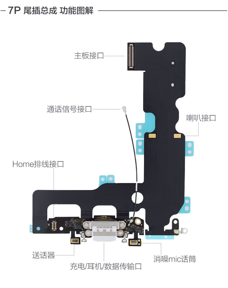 苹果iphone6尾插6s送话器8plus充电口6sp排线xr总成7p接口xsmax手机