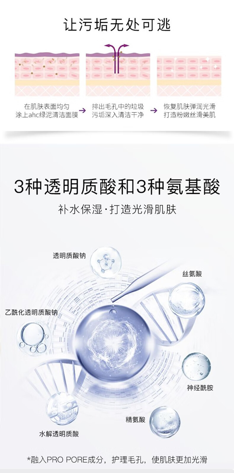 AHC清洁泥膜收缩毛孔改善黑头控油舒缓涂抹式面膜 AHC清颜泥膜100ml