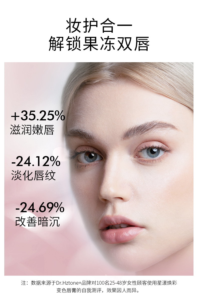 DR.HZTONE+变色唇膏护唇防干润唇膏女 持久滋润 不沾杯 不掉色 唇膏送女友 甜橘色1.5g
