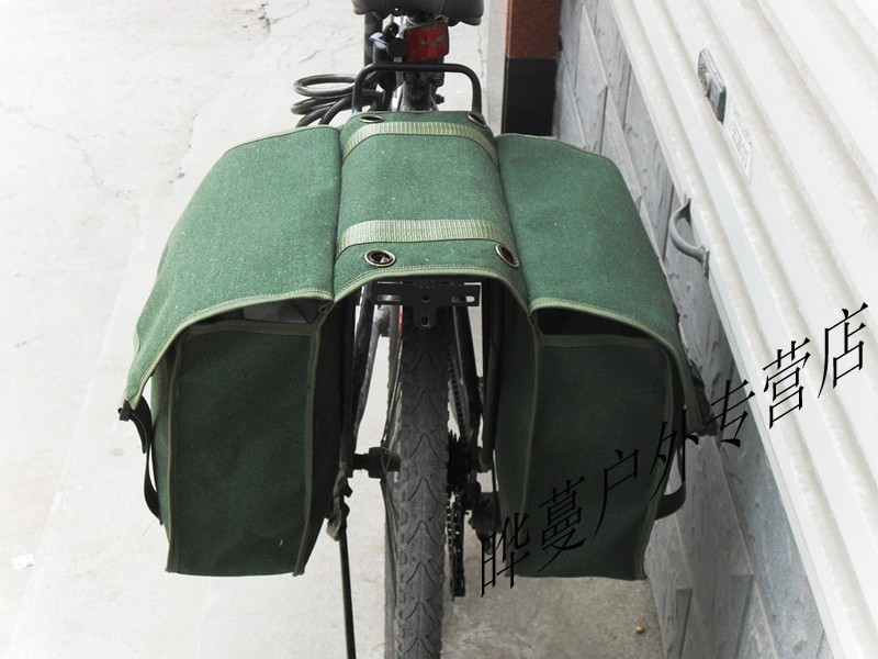 加厚帆布山地车自行车包 尾包后驮包/驼包车架包后架包骑行包 升级款