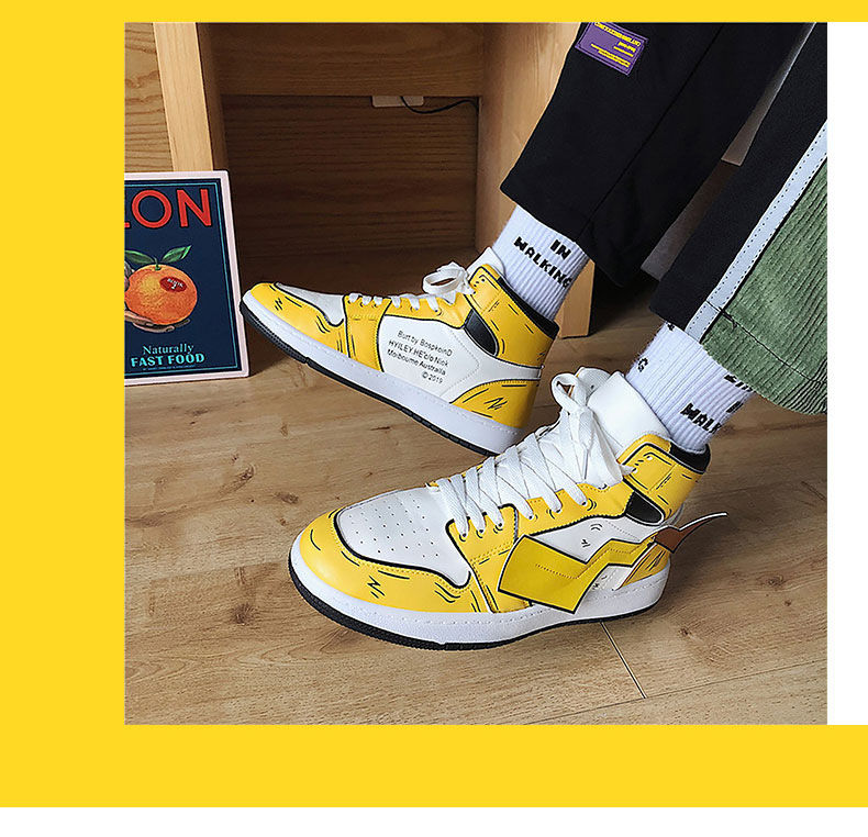 nike耐克官方同款 男鞋冬季潮鞋皮卡丘鞋子联名空军一号高帮鞋棉鞋男