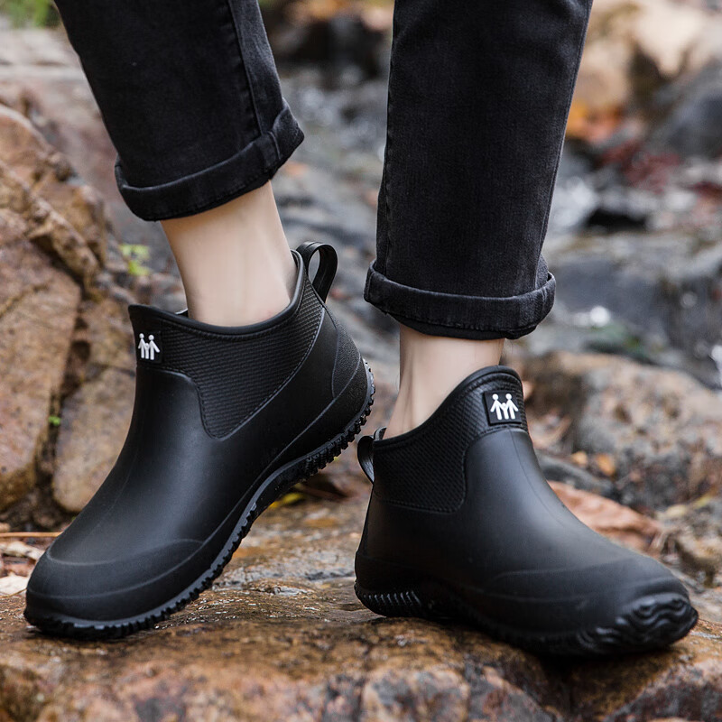 Womens Korean Style Mid Calf Rain Boots Slip On Outdoor Waterproof Shoes Fashion