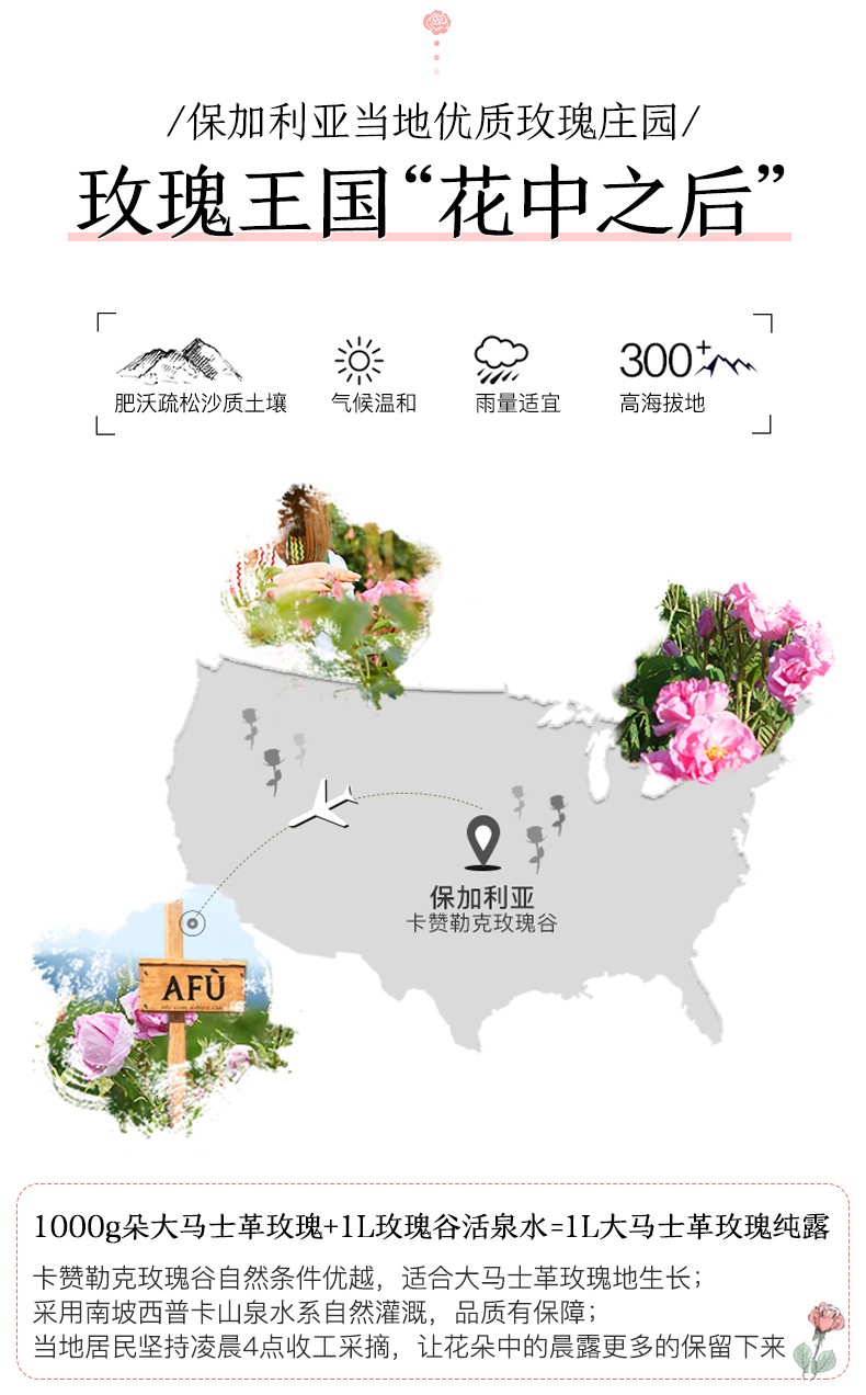 阿芙AFU大马士革玫瑰纯露 补水保湿提亮嫩肤爽肤水 玫瑰纯露200ml*2