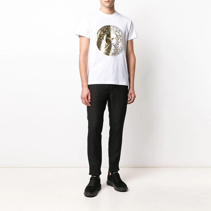 versace jeans couture,creazioni versace jeans couture 范思哲男装 2020年夏季新款男士纯色印花短袖