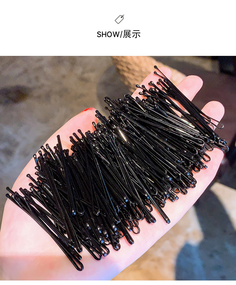 发卡头饰夹子韩国小卡子女黑色发夹一字夹儿童发饰简约少女钢顶夹磨砂
