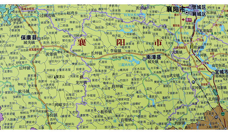 挂绳版2021年湖北省地图高清政区防水挂图11米08米