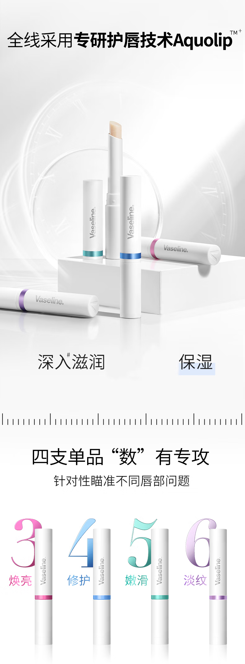 凡士林经典修护润唇膏保湿唇膏男女士晶冻 舒缓特护唇膏1.8g