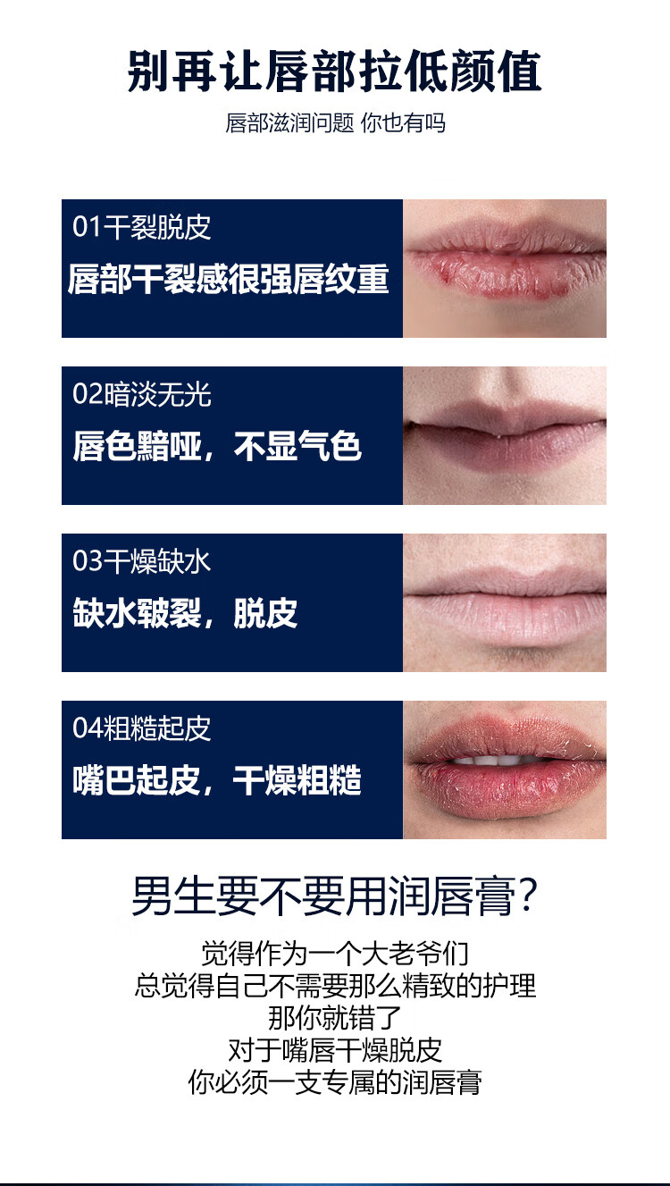 MissLillyMISS LILLY 蜜斯莉男士润唇膏保湿果味 3.5g