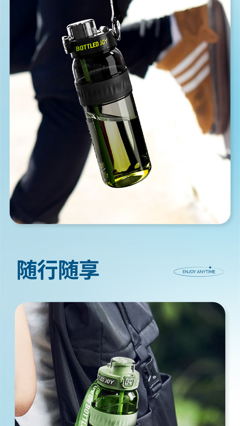 吨吨 BOTTLED JOY运动水壶渐变畅吨吨桶大容量水杯女健身顿顿桶随手杯 渐变畅吨吨550ml【粉蓝云海】