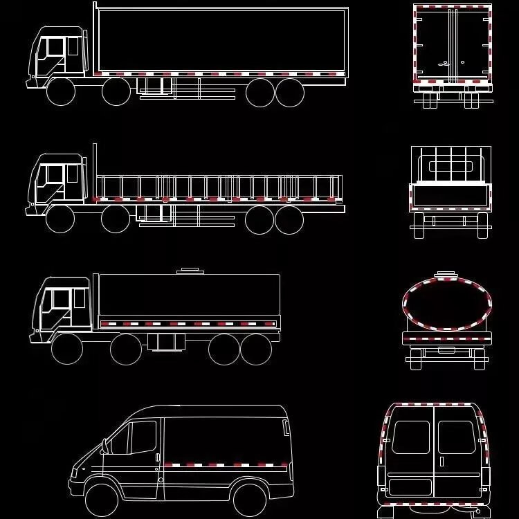 11，貨車反光板車用反光貼年檢反光標識塑料反光片讅車專用警示標識條 無孔（加強膠） 100片【紅白各一半】