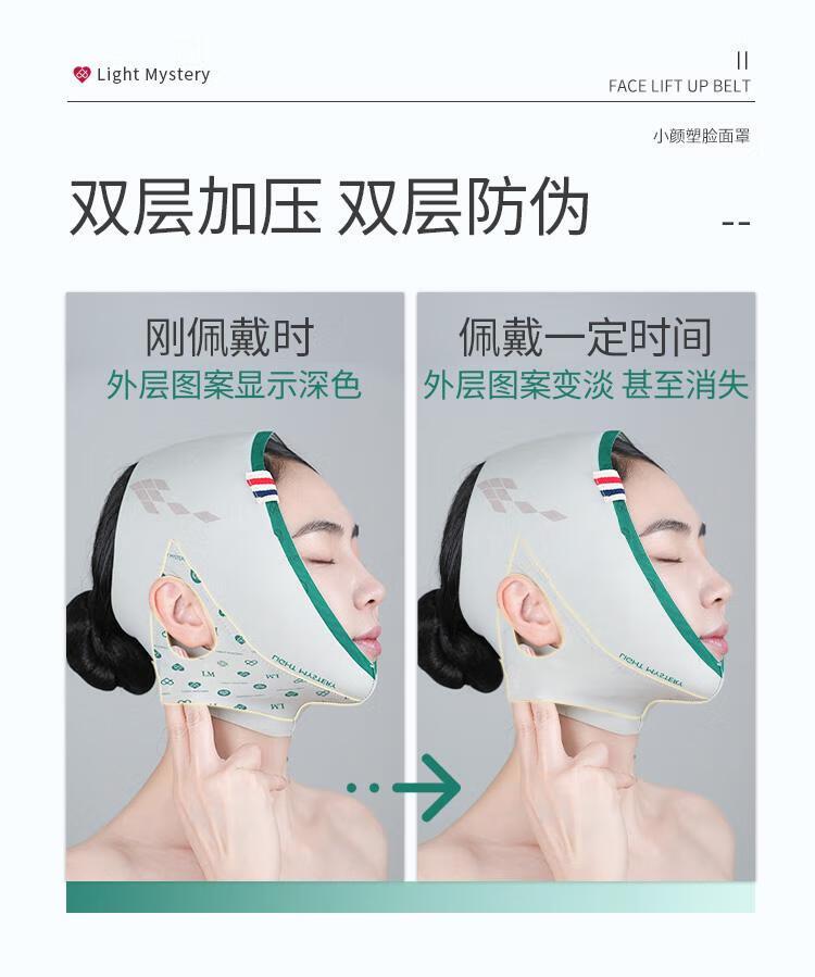 逆光谜 LIGHT MYSTERY逆光之谜面罩面雕V脸提拉紧致术后提升绷带温变加强版变色大轮廓 6.0新款全面颊 1件