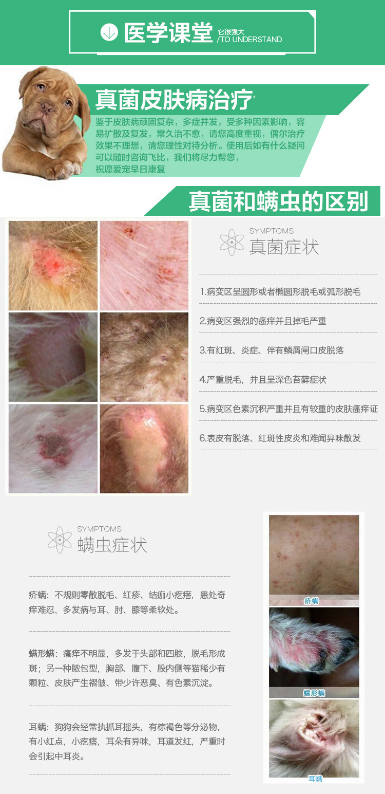 真菌感染细菌感染猫癣狗癣犬皮肤病猫狗脱毛皮屑结痂真菌皮炎100ml