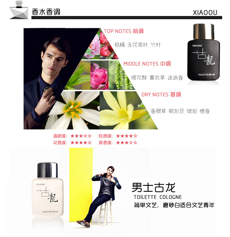 珀丽诗（BOLISHI） 古龙男士香水香氛持久淡香气质魅惑香水喷雾男50ml 情人节礼物 黑色