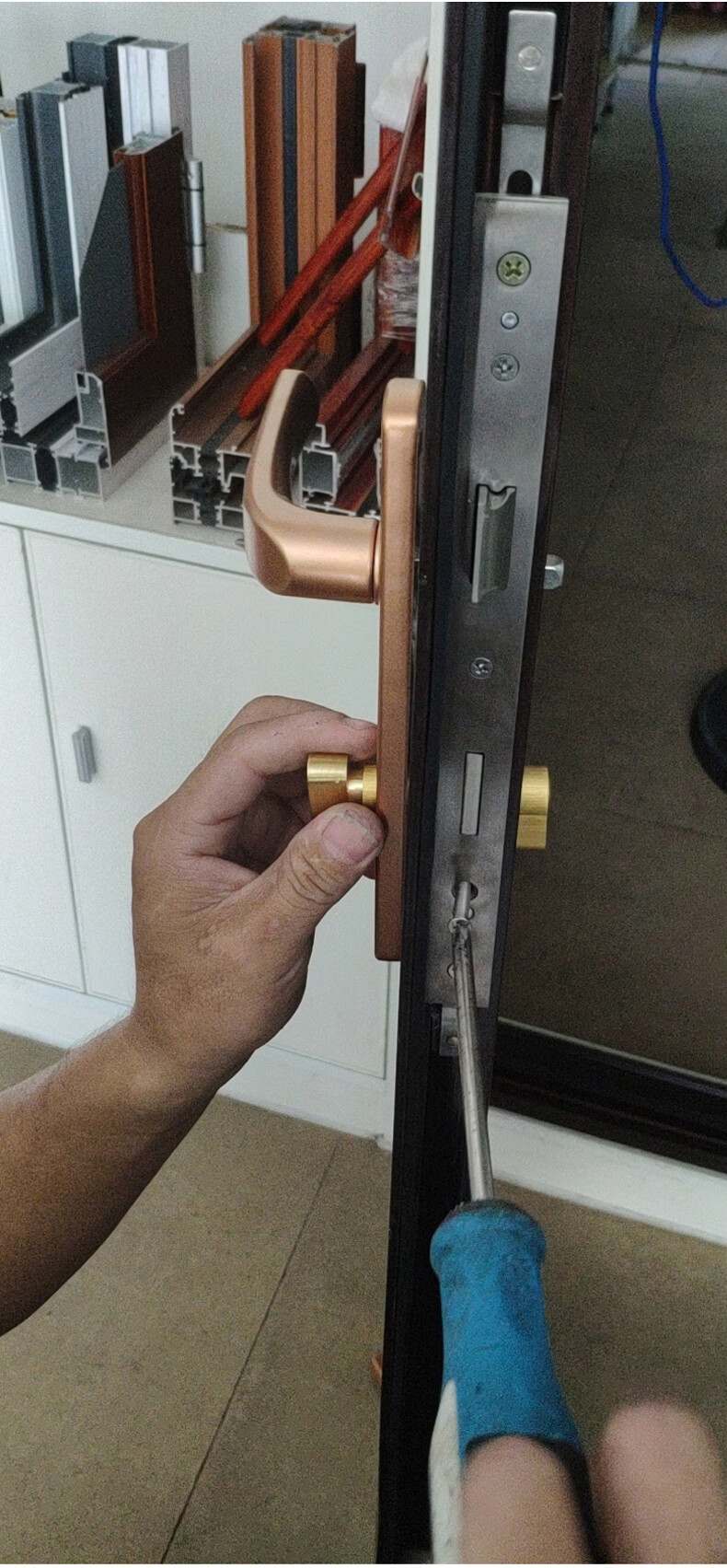 格林钛德 断桥铝门锁铝合金平开门多点门锁锁体锁芯执手锁门窗配件