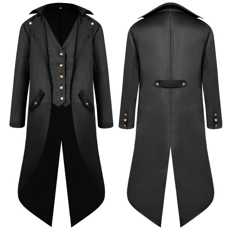 桢译欧洲中世纪服装演出服 万圣节复古绅士燕尾服中世纪欧洲男士长款